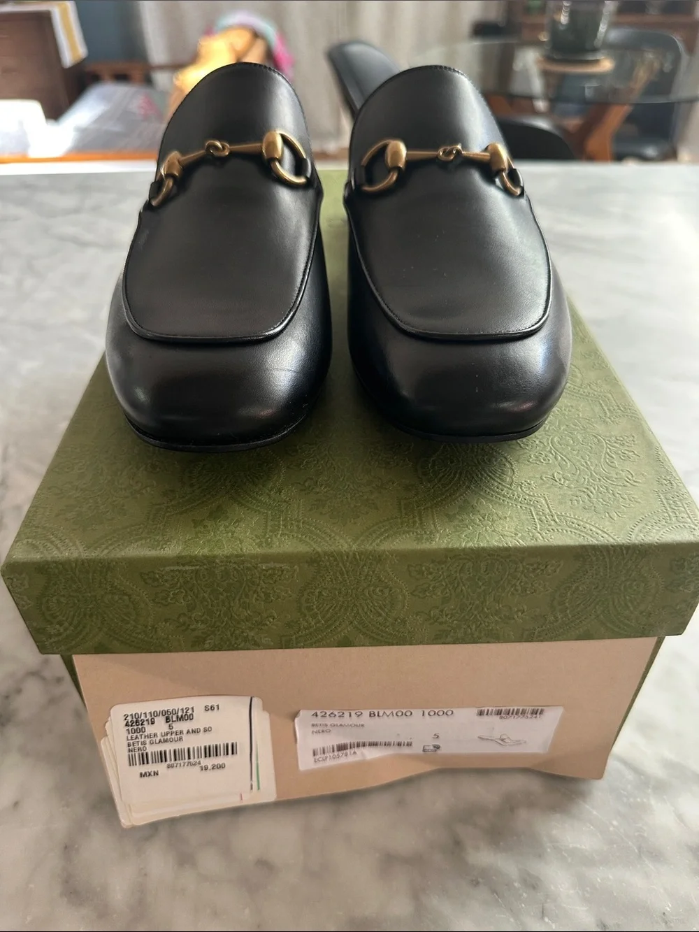 Gucci Black Princeton Loafer slides with horsebit Gold Hardware NWT - Picture 5 of 5